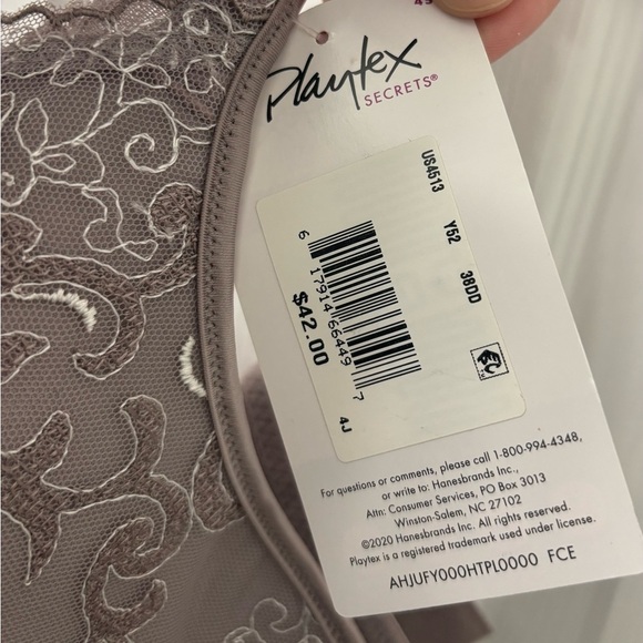 Playtex Secrets Elegant Lace Underwire Bra in Taupe 38DD NWT - Picture 8 of 8
